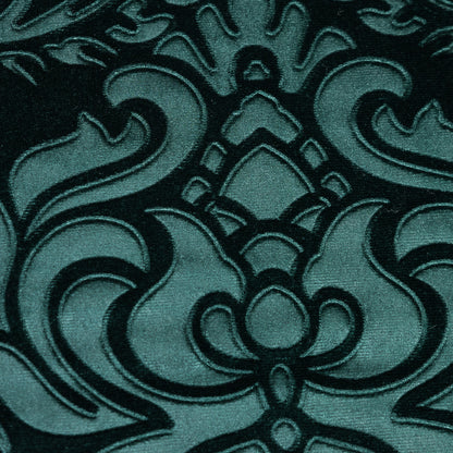 Emerald Green Damask Embossed Velour Full