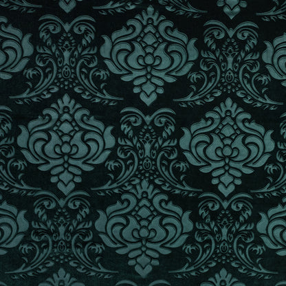 Emerald Green Damask Embossed Velour