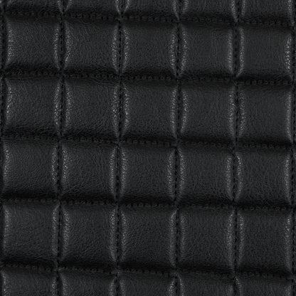 Black Faux Leather Square Quilted Coating Detail