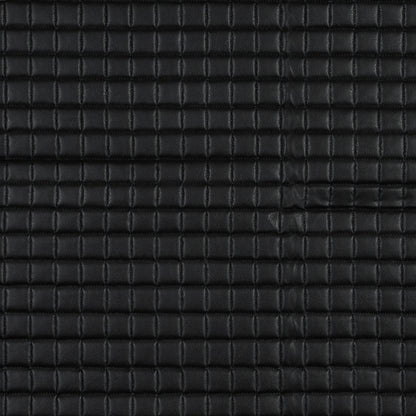Black Faux Leather Square Quilted Coating