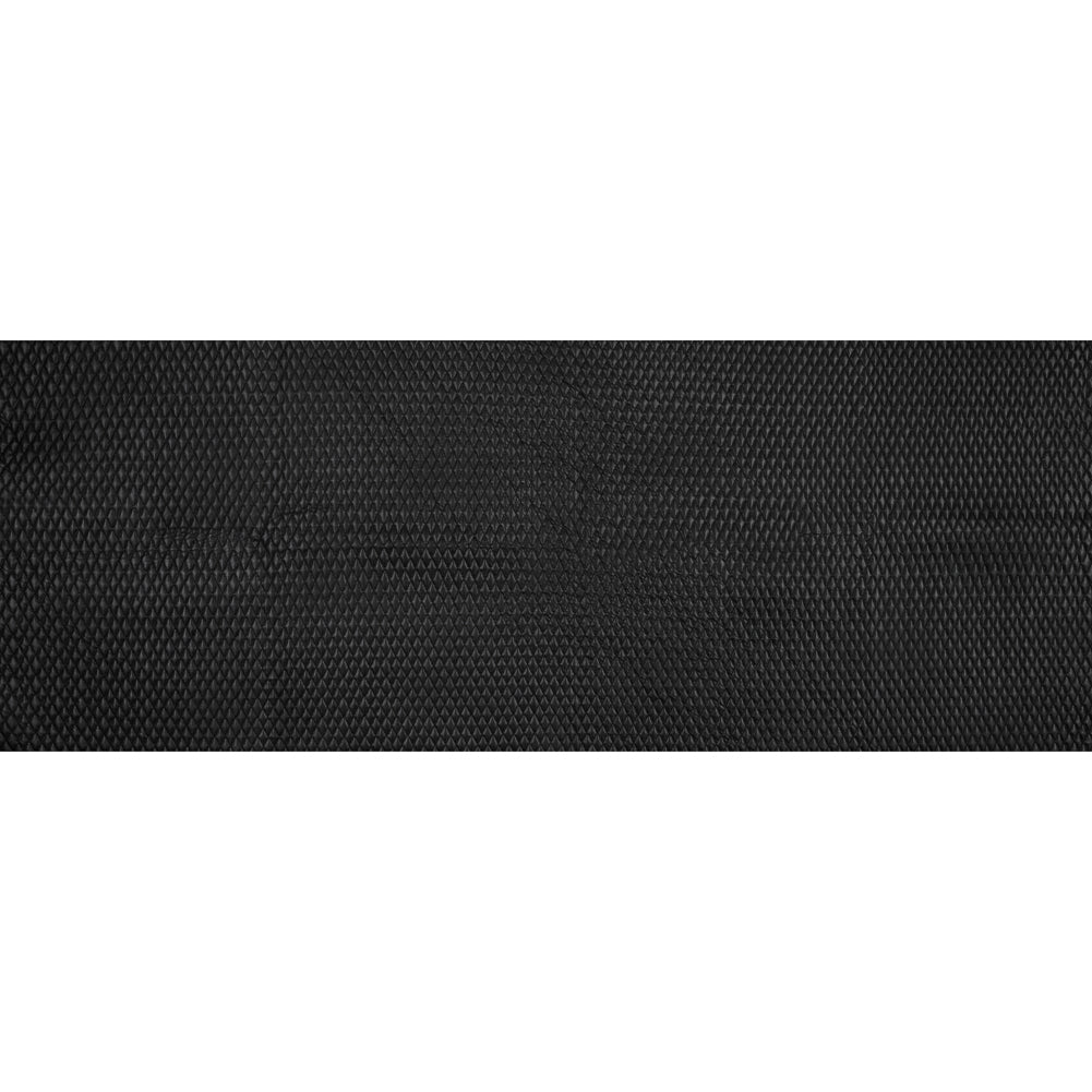 Black Faux Leather Diamond Quilted Coating Folded