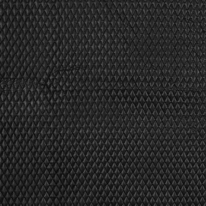 Black Faux Leather Diamond Quilted Coating
