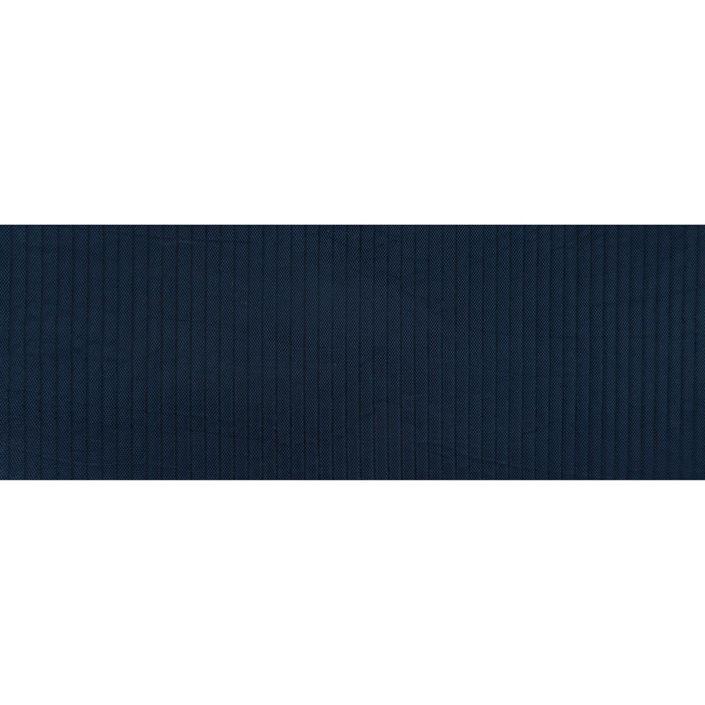Blue Linear Ribbed Mesh Quilted Coating Full