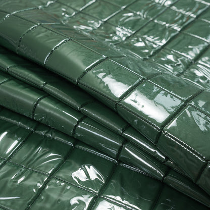 Green Square Vinyl Quilted Coating Detail