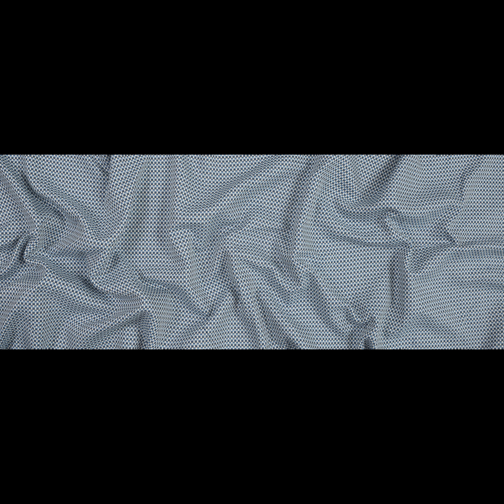 Blue and White Checkered Cotton Woven Full