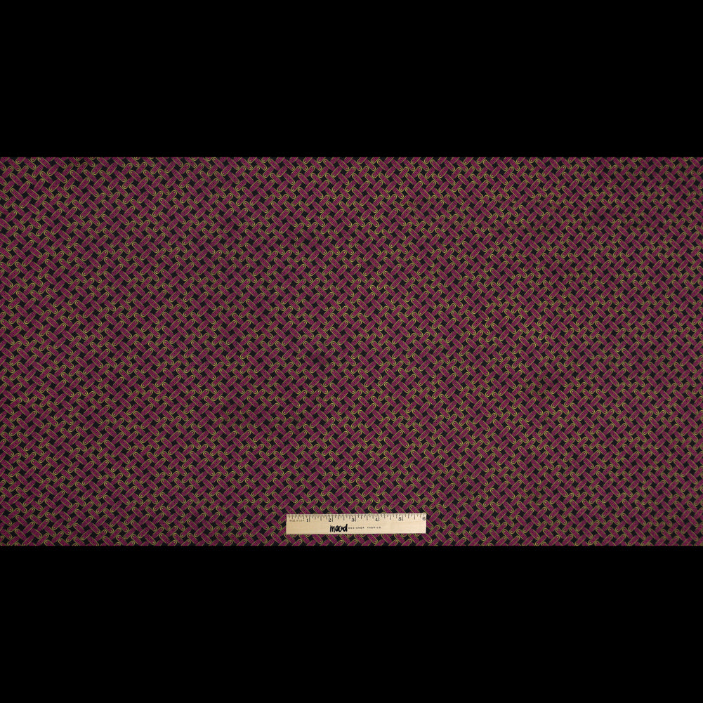 Pink and Yellow Criss Cross Belt Printed Silk Chiffon Full