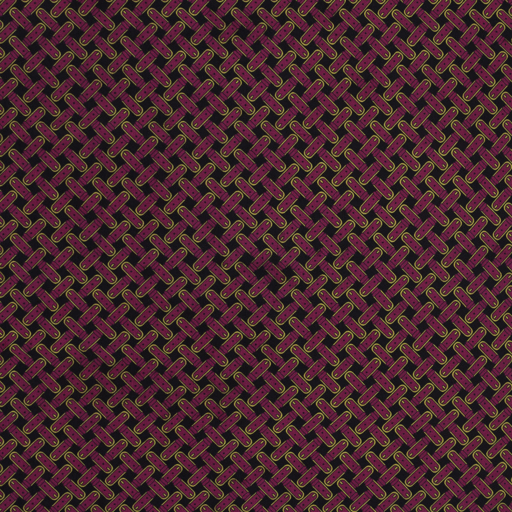 Pink and Yellow Criss Cross Belt Printed Silk Chiffon