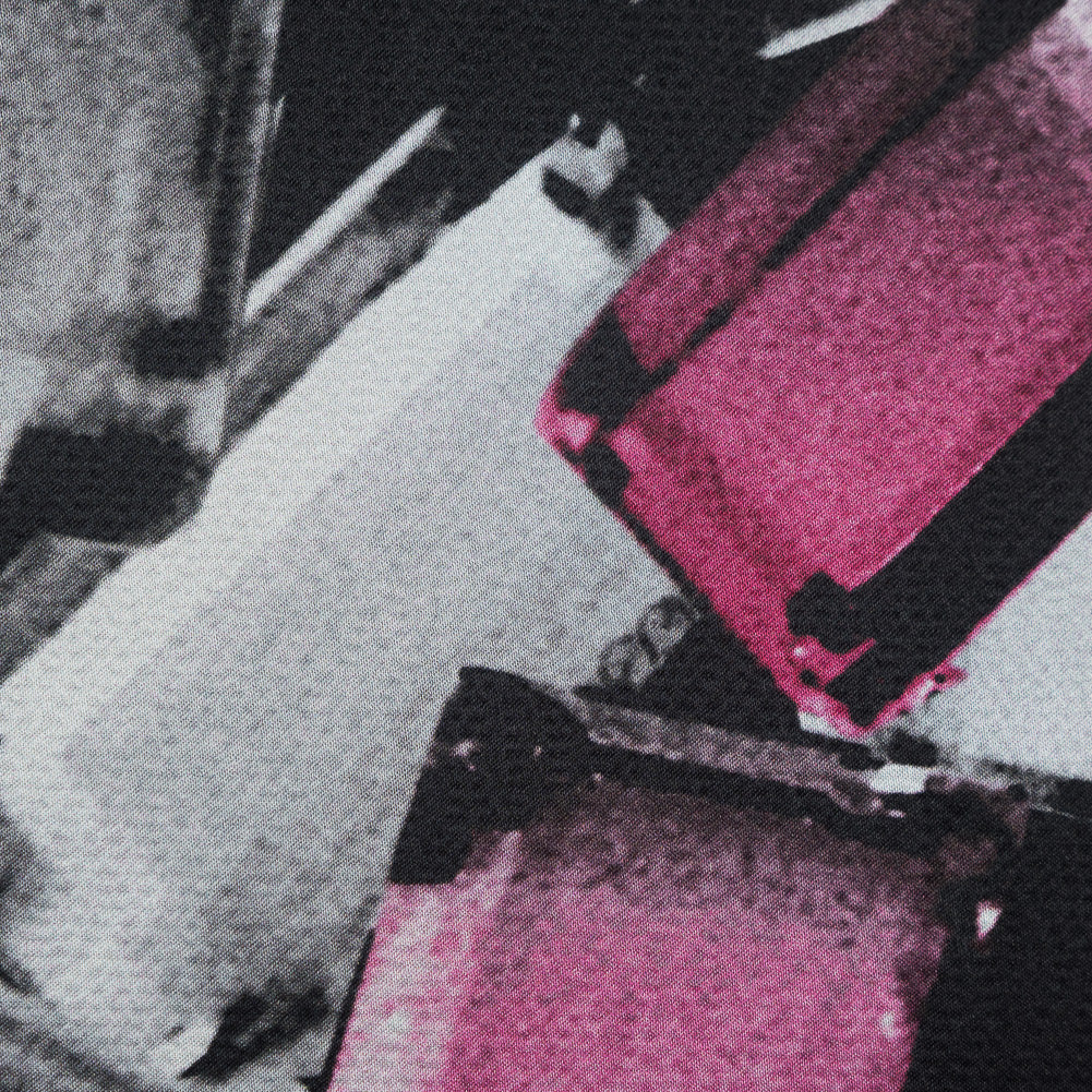 Black Gem Printed Silk Charmeuse Detail