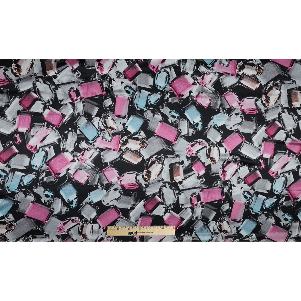 Black Gem Printed Silk Charmeuse Full