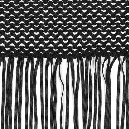 Black Ribbon Fringe Trim - 12" Detail