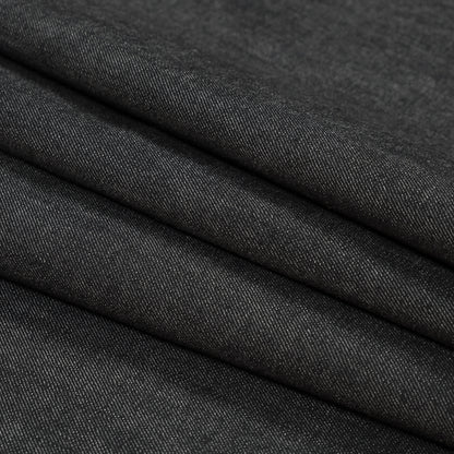 Black Stretch Cotton Denim Folded