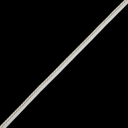 Metallic Gold and White Cord with White Lip - 0.5"