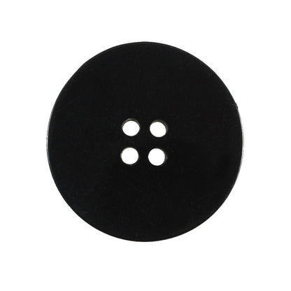 Black 4-Hole Smooth Top Plastic Button - 45L/29mm Detail