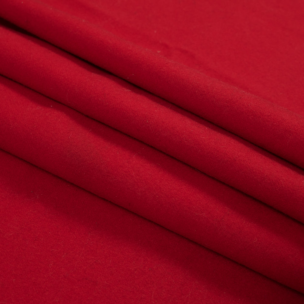 Primary Red Blended Wool Coating Folded