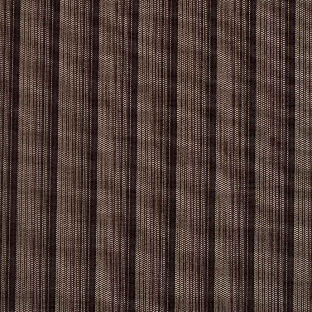 Brown and Taupe Striped Cotton Shirting Detail