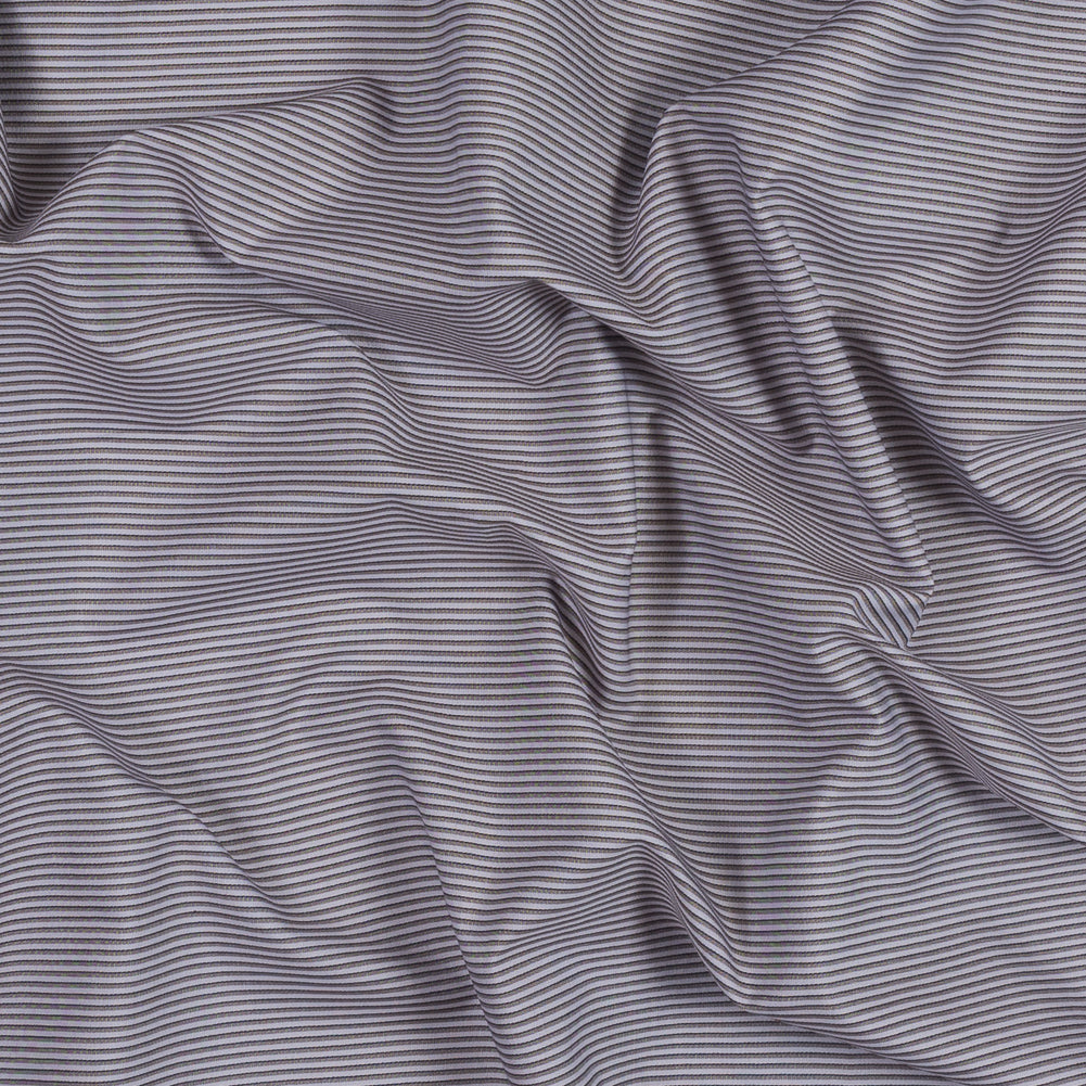 Lavender Fog Shadow Striped Cotton Shirting
