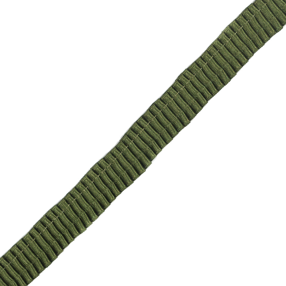 Italian Green Plisse Trim - 0.625" Detail