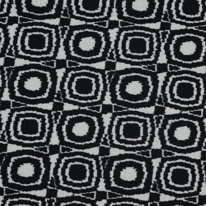 Black and Ivory Geometric Polyester Crepe Detail