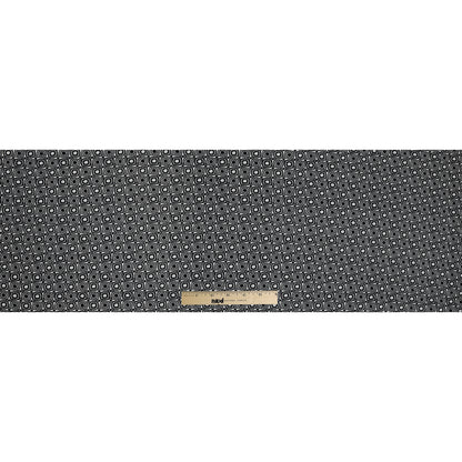 Black and Ivory Geometric Polyester Crepe Full