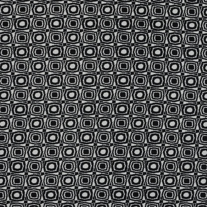 Black and Ivory Geometric Polyester Crepe