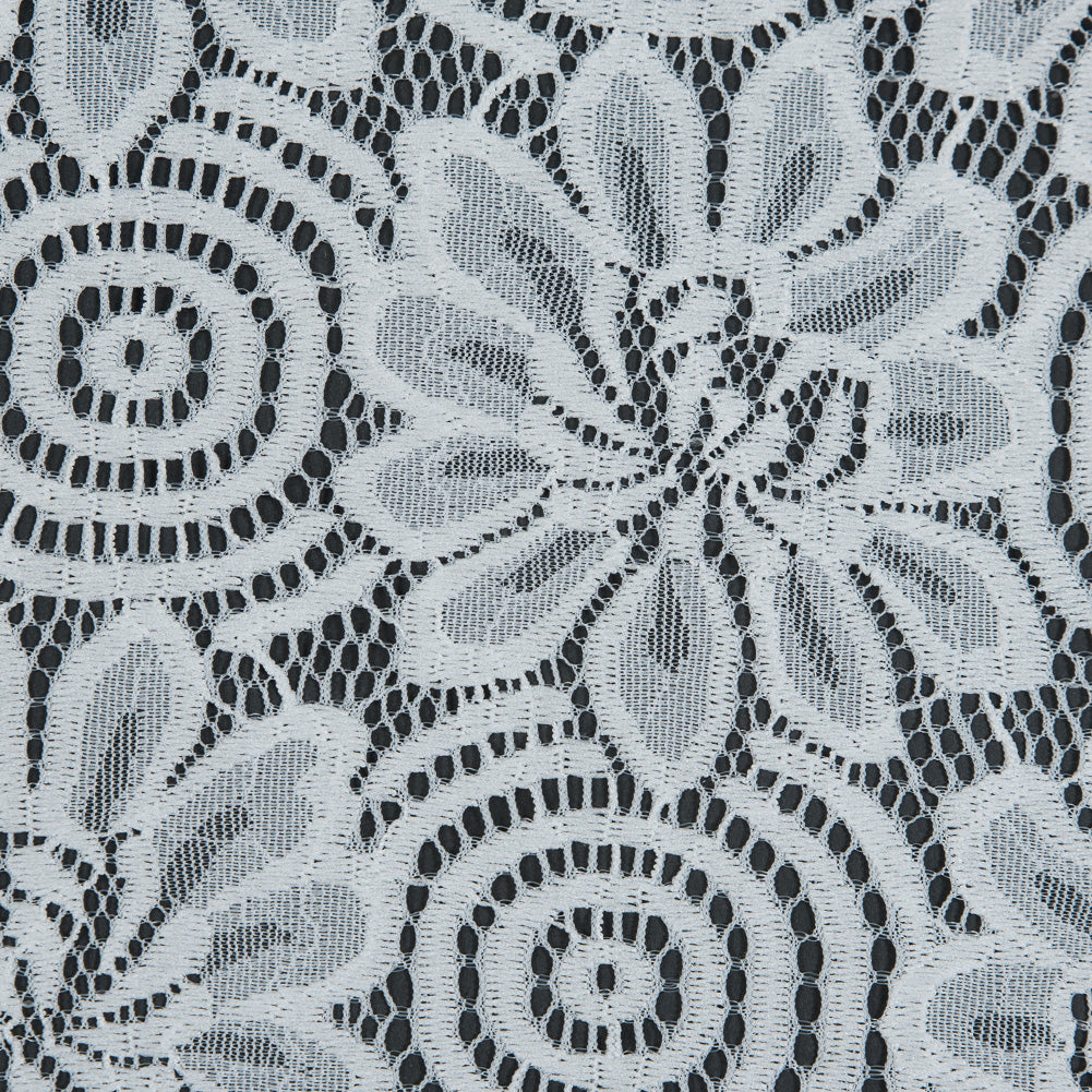 Stretch Crochet Lace - White Floral Detail
