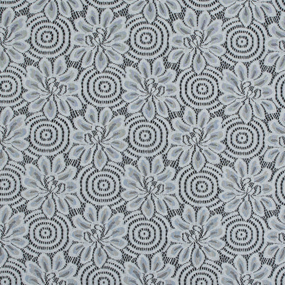 Stretch Crochet Lace - White Floral