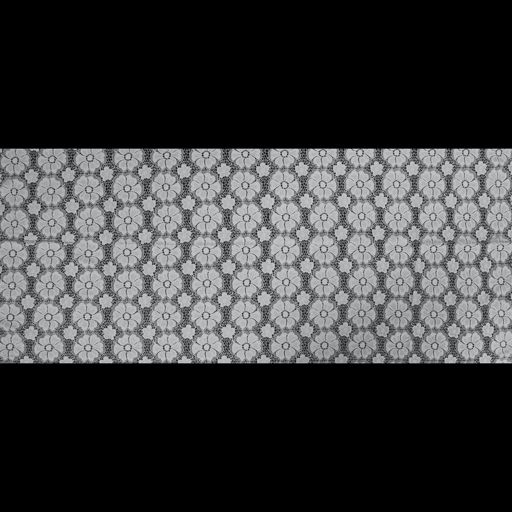 Stretch Crochet Lace - White Floral Folded