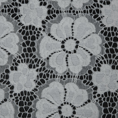 Stretch Crochet Lace - White Floral Full