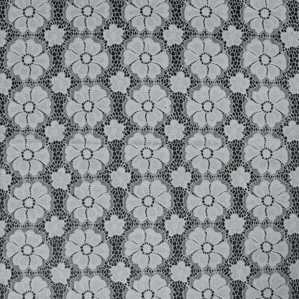 Stretch Crochet Lace - White Floral