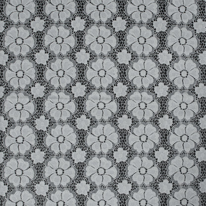 Stretch Crochet Lace - White Floral