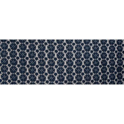 Stretch Crochet Lace - Navy Floral Folded