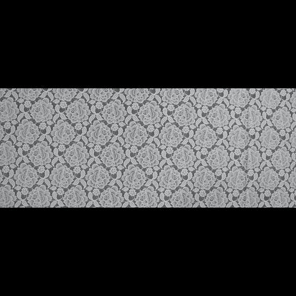 White Rosy Re-Embroidered Stretch Crochet Lace Folded