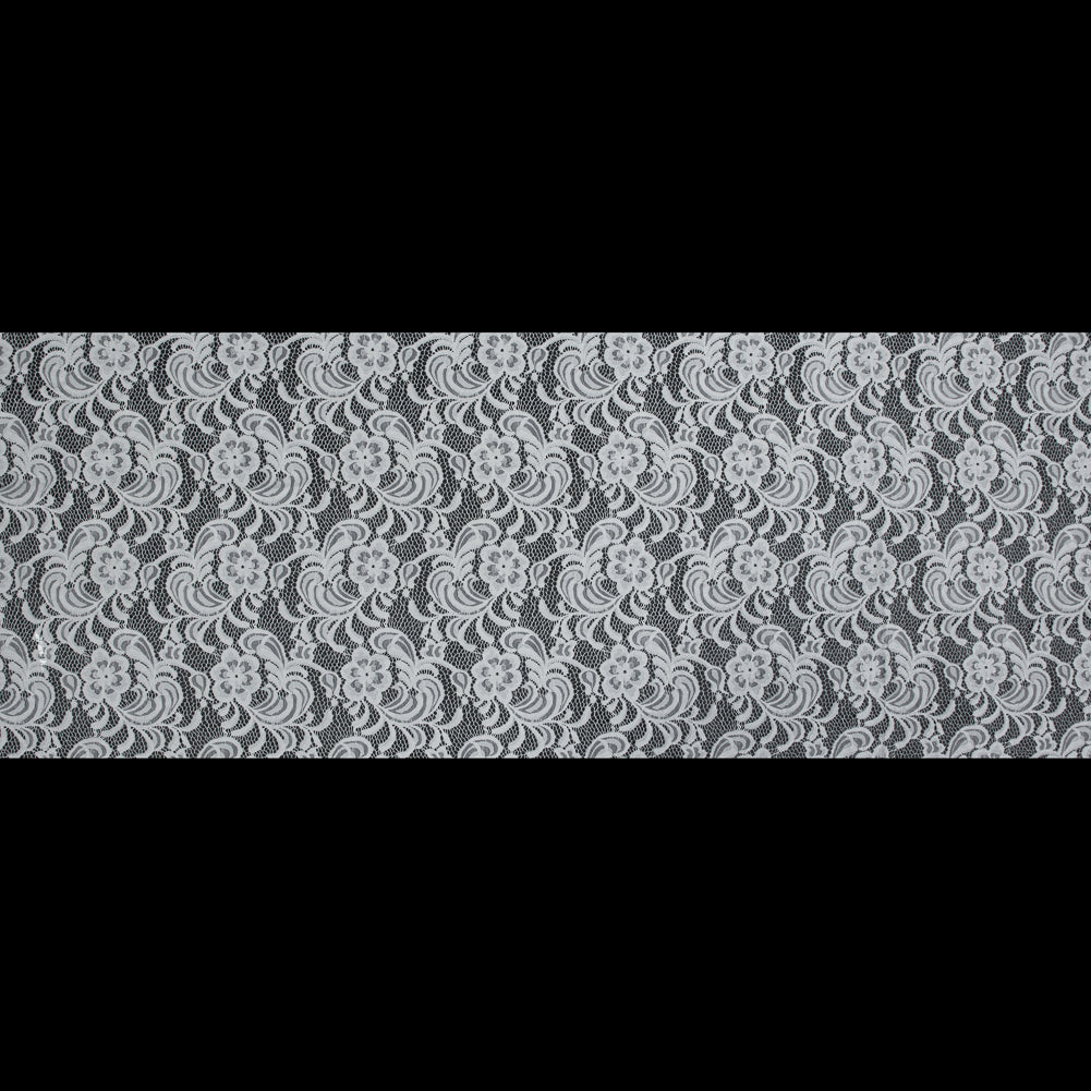 Re-Embroidered Stretch Crochet Lace - White Floral Full