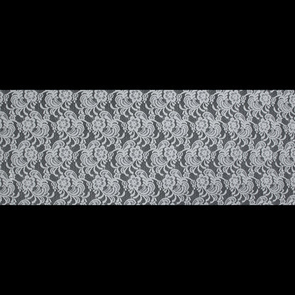 Re-Embroidered Stretch Crochet Lace - White Floral Full