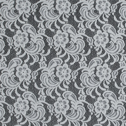 Re-Embroidered Stretch Crochet Lace - White Floral