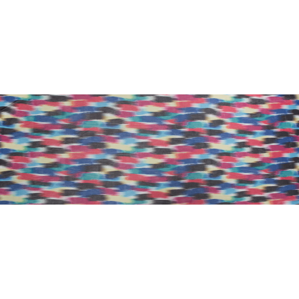 Multicolor Abstract Printed Stretch Mesh Folded