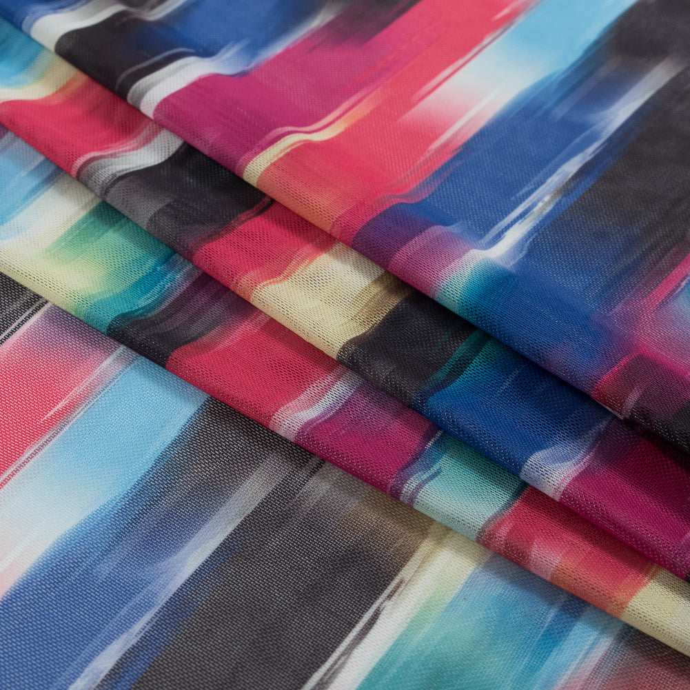 Multicolor Abstract Printed Stretch Mesh Detail