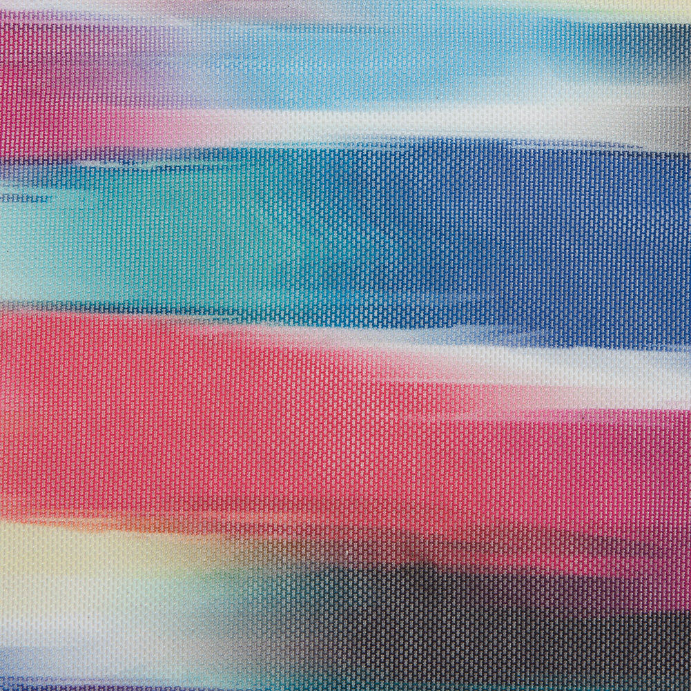 Multicolor Abstract Printed Stretch Mesh Full