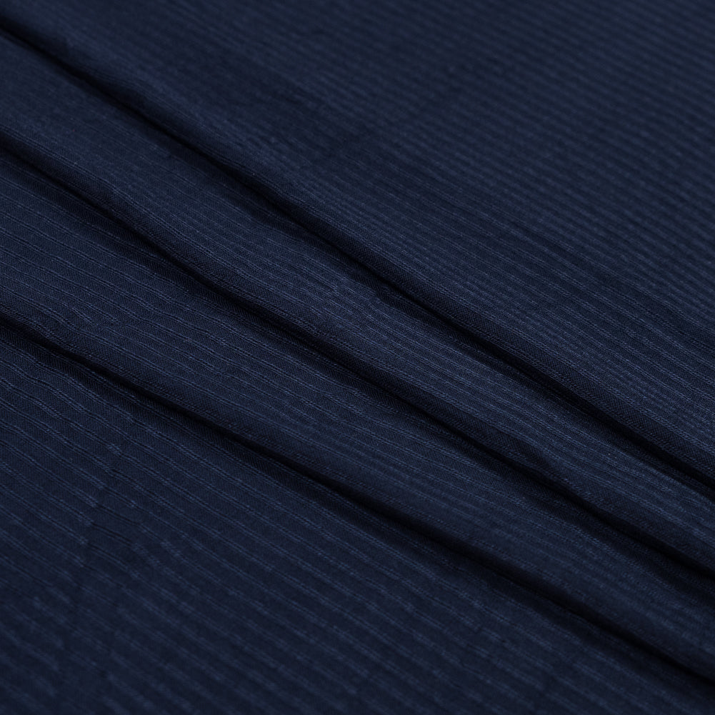 Navy 4x2 Rayon Rib Knit Detail