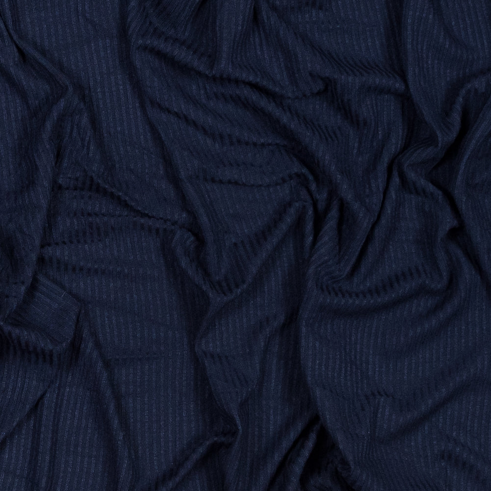 Navy 4x2 Rayon Rib Knit