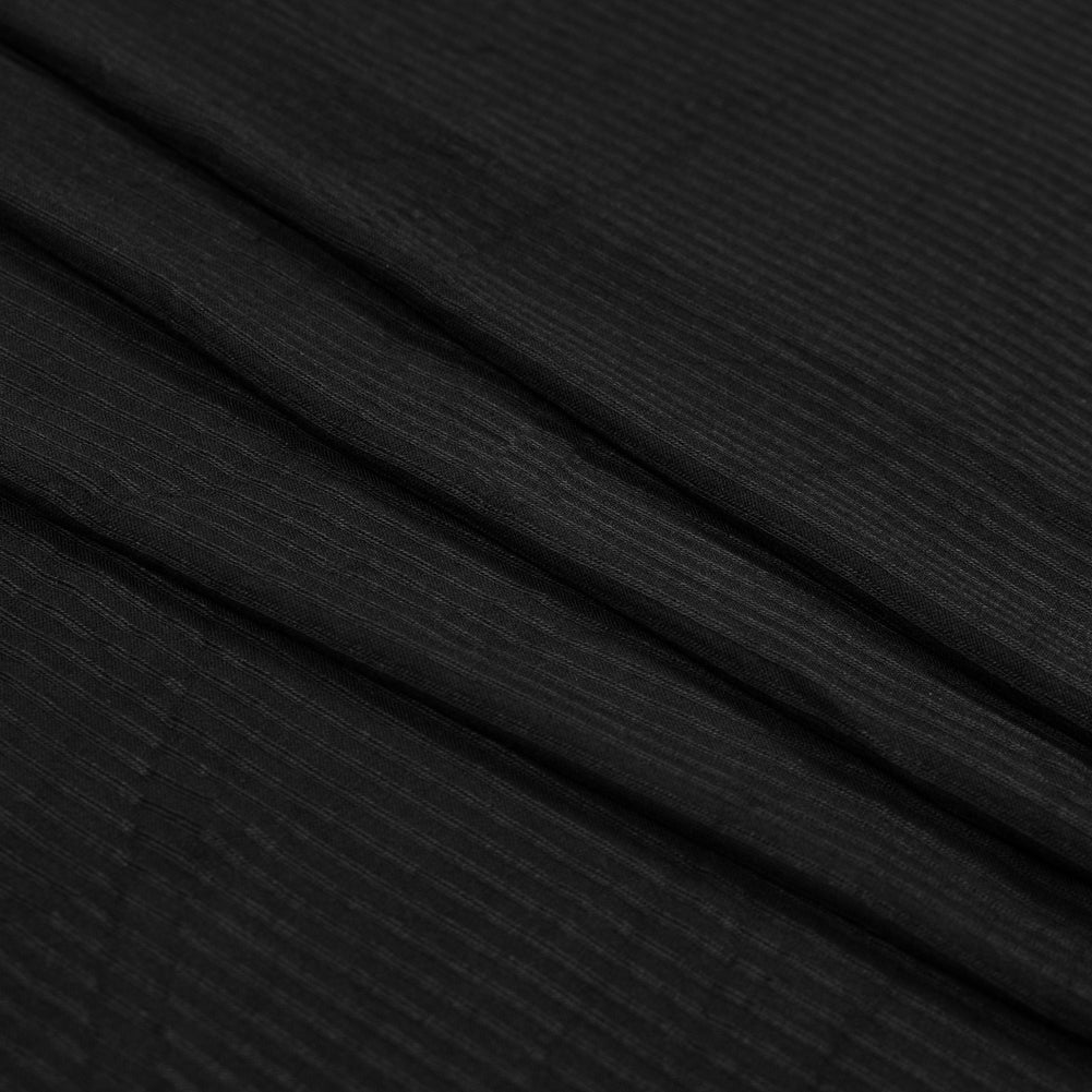 Black 4x2 Rayon Rib Knit Detail