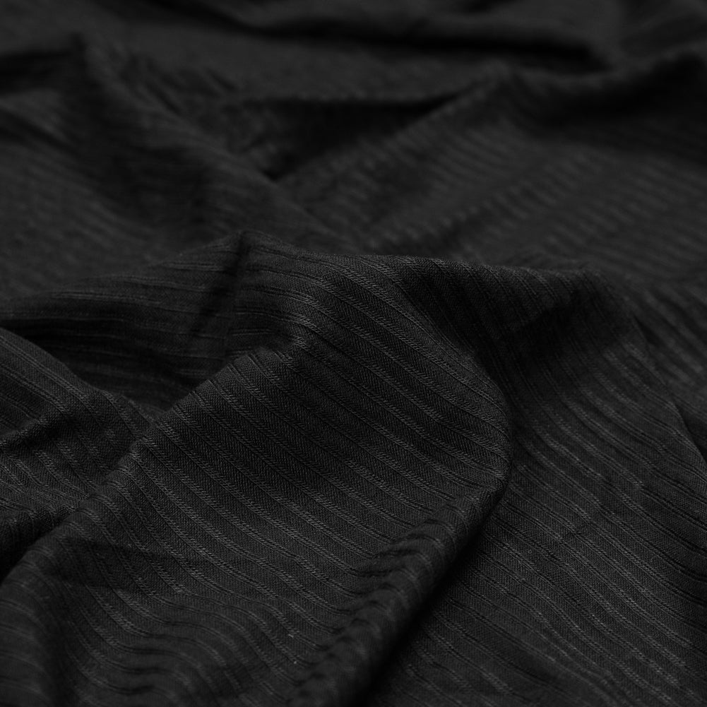Black 4x2 Rayon Rib Knit Full