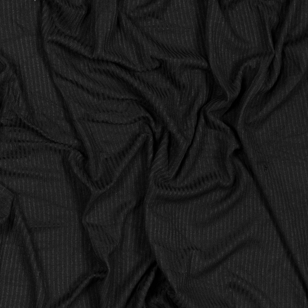 Black 4x2 Rayon Rib Knit