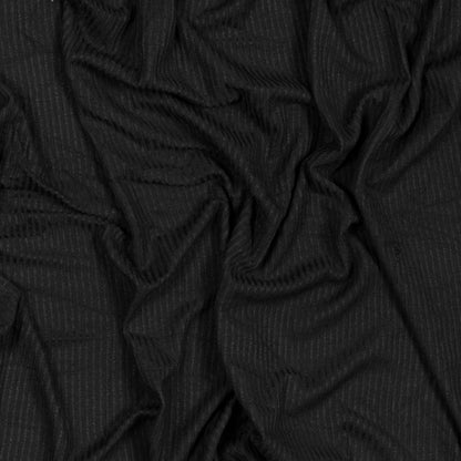 Black 4x2 Rayon Rib Knit