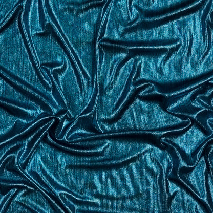 Textured All-Over Foil Knit - Metallic Teal - Lizabet Collection