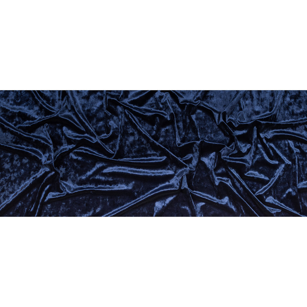 Stretch Crushed Velour - Navy Folded
