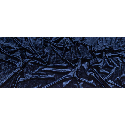 Stretch Crushed Velour - Navy Folded
