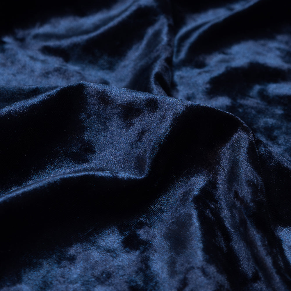 Stretch Crushed Velour - Navy Full