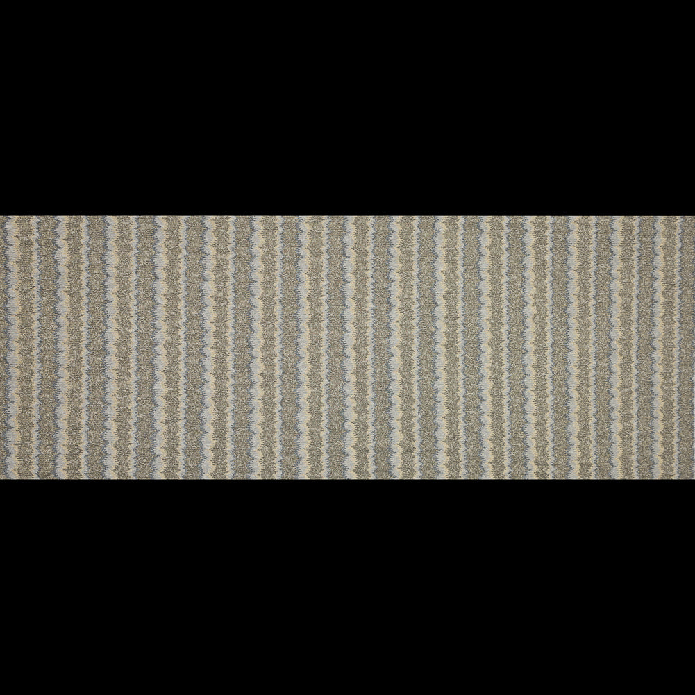 Charcoal and Metallic Gold Striped Stretch Knit Full