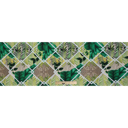 Organic Viscose Batiste - Green Tropical Leaves Folded